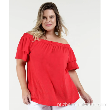 Blusa feminina OEM Plus Size Off Ombro fashion